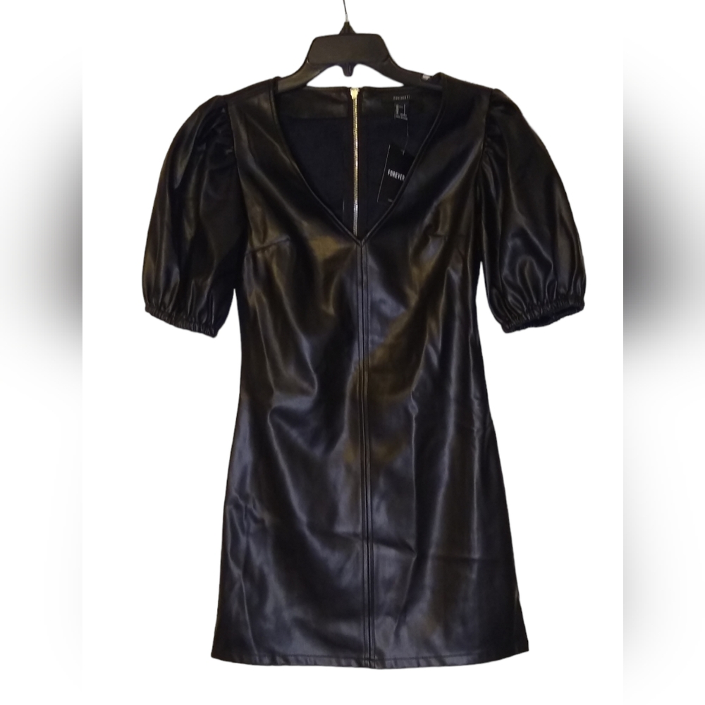 Forever 21 Faux Leather Mini Dress Size Small NWT